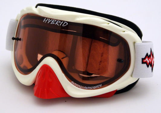 RNR HYBRID WHITE/RED VENTED LENS, WHITE/RED LIMITED EDITION GOGGLE, GH225DV, VENTED LENS
