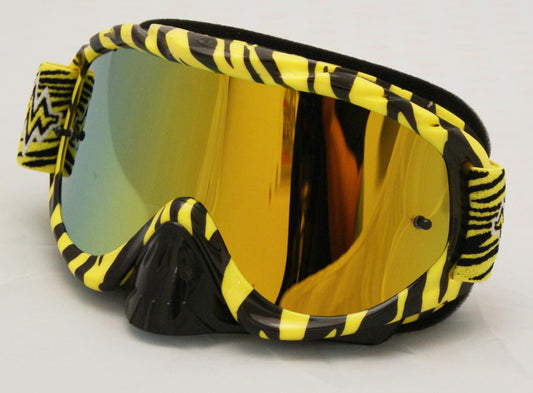 RNR HYBRID WILD YL/BK MIRRORED LENS, WILD YELLOW & BLACK GOGGLE, GH368M, MIRRORED LENS