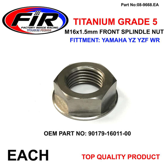 TITANIUM GR5 FRONT SPINDLE NUT, YAMAHA YZ YZF WR 90179-16011-00, EACH /  / 90179-16011