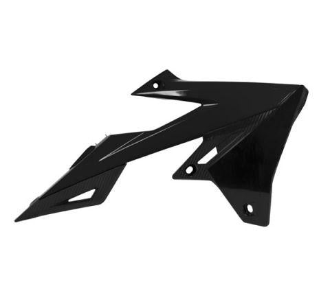 RADIATOR SCOOPS 18-24 RM-Z450, 2019-24 RM-Z250, RTECH BLACK R-CVRMZNR0018