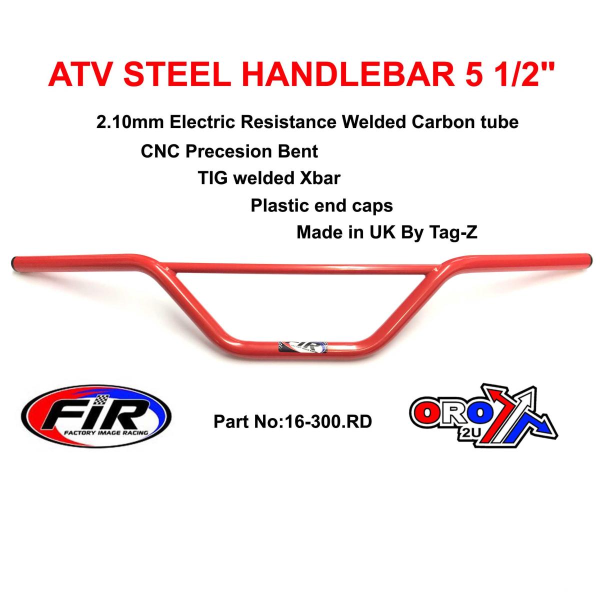 ATV STEEL HANDLEBAR 5 1/2", SUZUKI LT MODELS / GLOSS RED,  [UNIVERSAL]