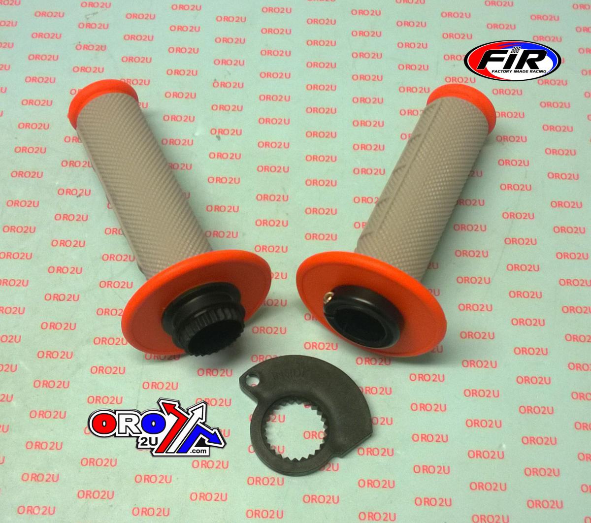 LOCK ON GRIP SET 17-19 KTM HUSQ, HALF WAFFLE SOFT GREY/ORANGE, ODI STYLE, FIR -