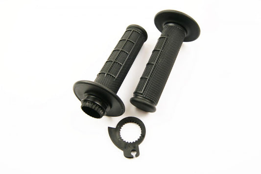 Clearance LOCK ON GRIP SET 50 65 KTM HUSQ, HALF WAFFLE SOFT BLACK, ODI STYLE, FIR - (Copy)