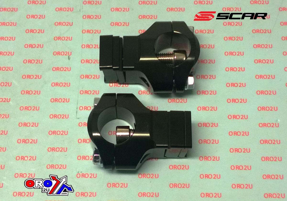 28.6 BAR MOUNTS KTM HUSQ, CLAMPS HEIGHT 35/40/45/50mm, SCAR RACING P65 BLACK