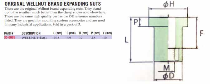WELLNUT M4X0.7 14.5 OEM ORIGINAL (5PK), K&L 33-8065