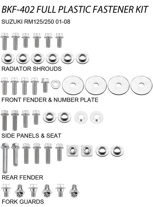 PLASTIC BOLT KIT SUZUKI STYLE, FULL PLASTIC FASTENER KIT