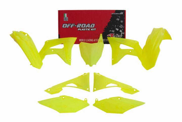 PLASTIC KIT NY CRF250R 19-21 / CRF450R 19-20, RTECH R-KITCRF-GF0-519, NEON YELLOW