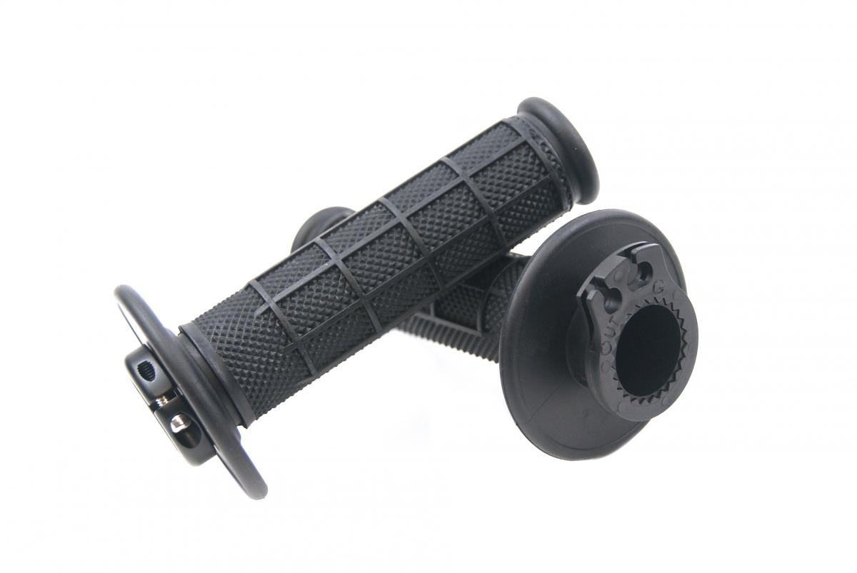 LOCK ON GRIP SET CRF 150 R, HALF WAFFLE SOFT BLACK, ODI STYLE, FIR -