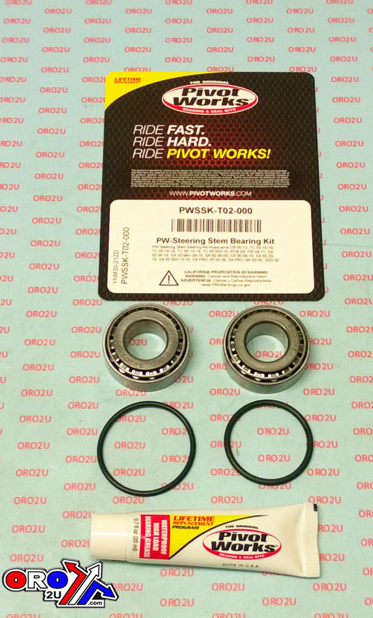 STEERING BEARING KIT HUSQ KTM, PIVOT WORKS PWSSK-T02-000, Husqvarna CR 65 12, EE 5 20, TC 50 18-20, TC 65 18-20, TC 85 14-20, TC 85 BW 19-20, KTM SX 105 04-11