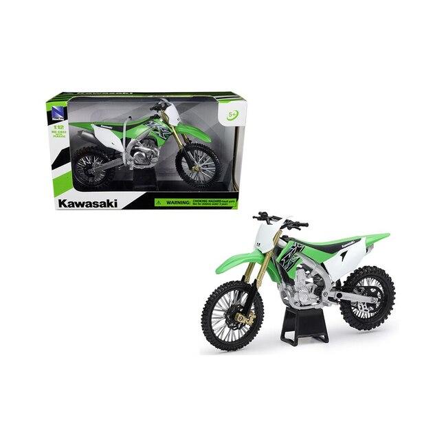 MODEL DIE CAST KAWASAKI KX 450 F, GREEN AND BLACK, SCALE 1:12, NEWRAY 58103