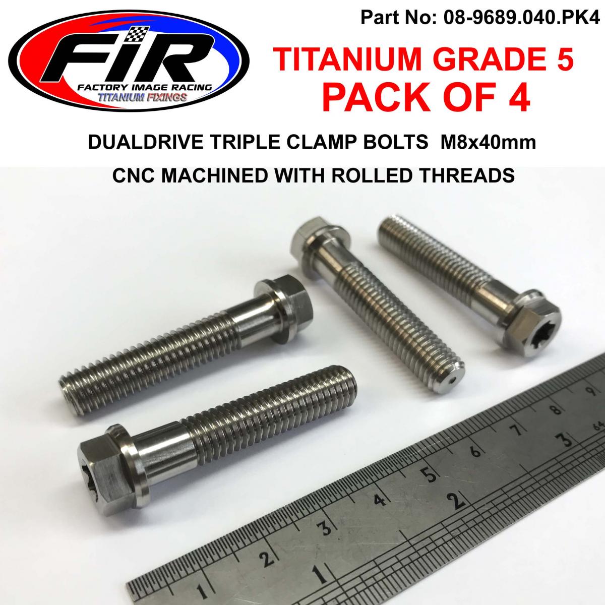 GR5 TITANIUM BOLT M8x40mm PK4, TRIPLE CLAMP BOLTS / DUALDRIVE,  / KTM RE: 25080406