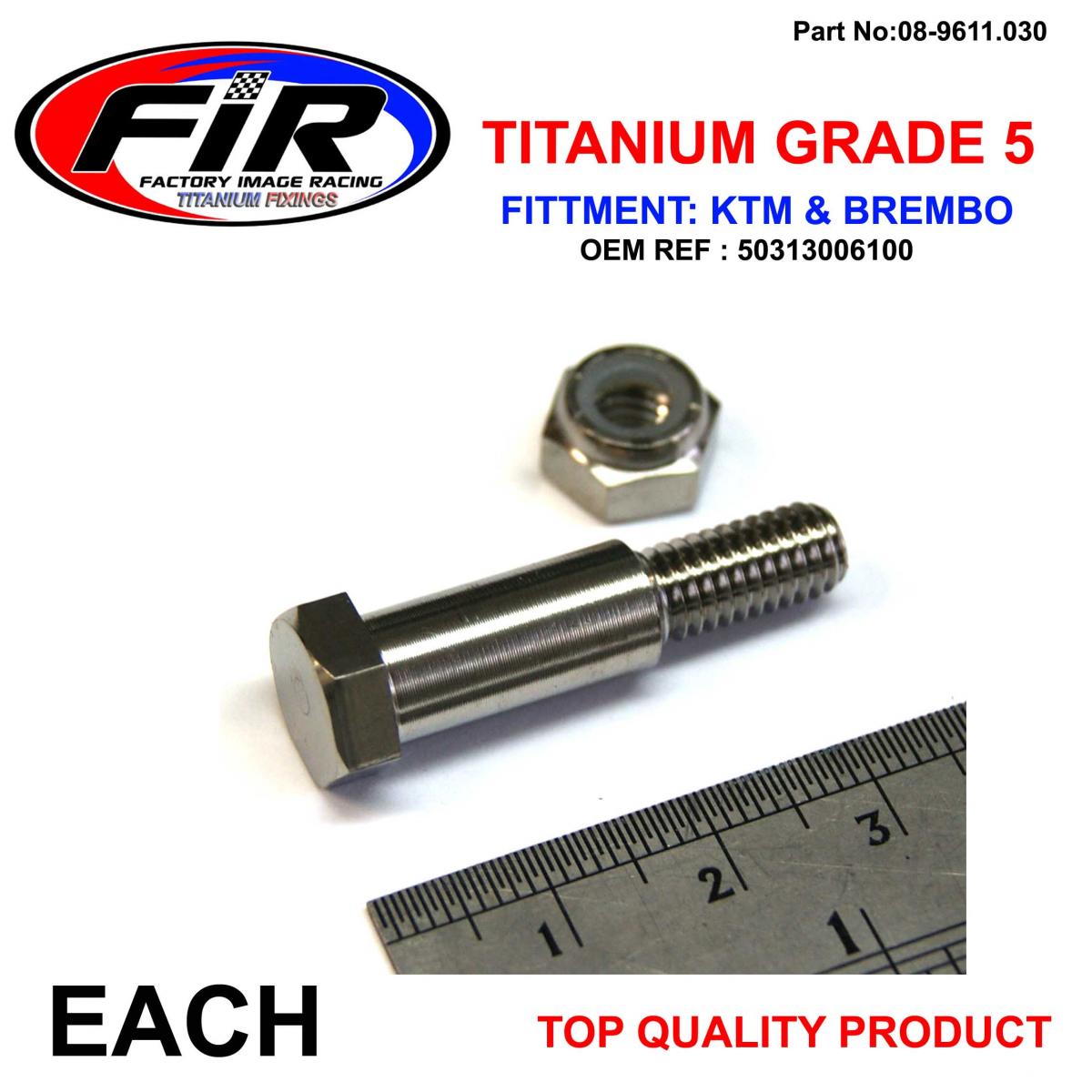 TITANIUM GR5 PIVOT BOLT KIT KTM, BREMBO 50313006100 2001>2012, BRAKE /