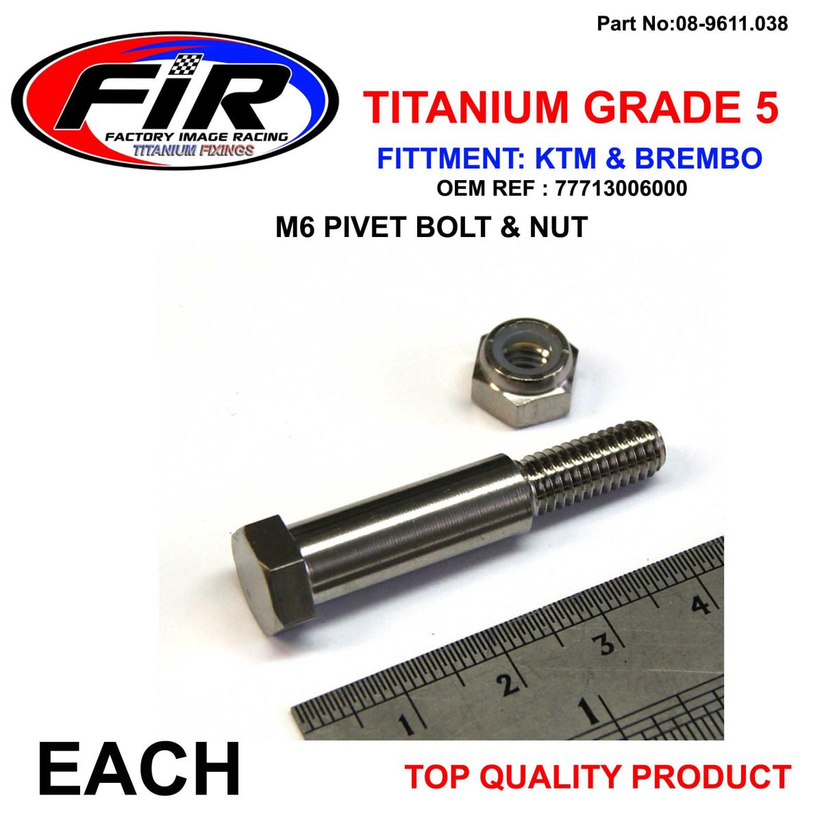 TITANIUM GR5 PIVOT BOLT KIT KTM, BREMBO 77713006000 2014>2019, BRAKE /