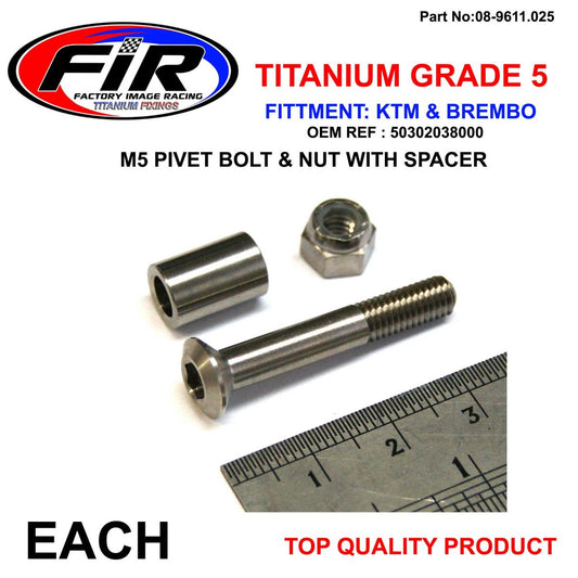 TITANIUM GR5 PIVOT BOLT KIT KTM, BREMBO 50302038000 1997>2013, CLUTCH /