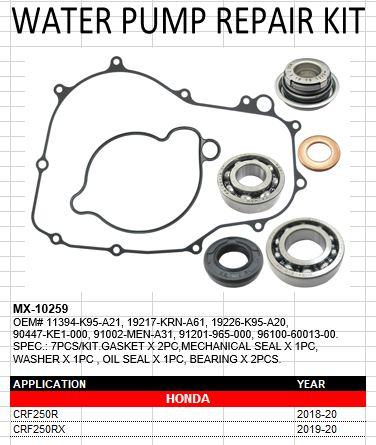 WATER PUMP KIT CRF250R/RX 2018-20, PSYCHIC MX-10259 HONDA