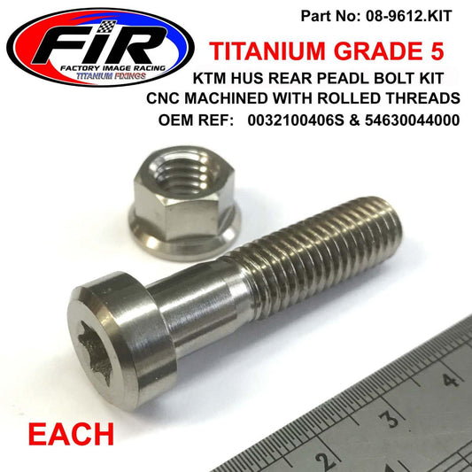 KTM HUS GR5 REAR BRAKE PEDAL BOLT KIT, TITANIUM GR5 K 0032100406S T45