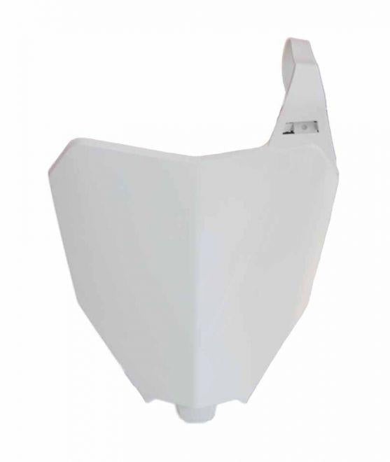 FRONT PLATE CRF450 R/RX 19-20, OEM WHITE RTECH R-TBCRFBN0019