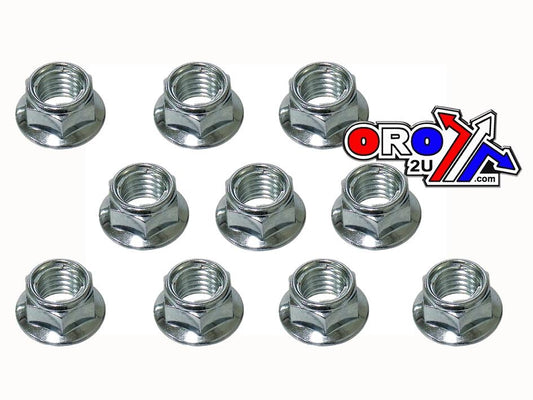 M8 x 1.25mm FLANGE LOCK NUT, PACK OF 10 [OEM TYPE SPROCKET / EXHAUST]