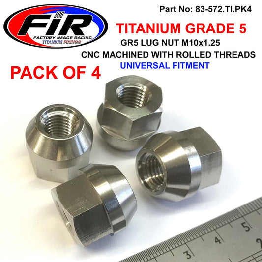 TITANIUM GR5 LUG NUT M10X1.25, BEVELED NUT / PACK OF 4 / QUAD TRAILER