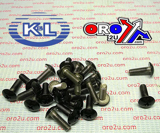 ROUND TOP PHILLIPS SCREW 5x16, ZX TYPE, BLACK 5 x 16mm (25PK), ROAD TOOLS 33-8320