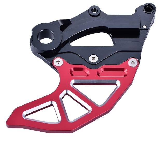 BETA REAR DISC GUARD, FIR ASRDG-05, RED, W/CALIPER MOUNT