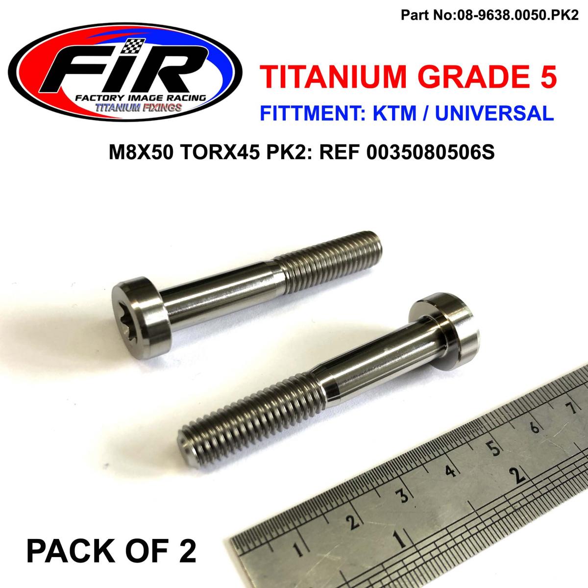 GR5 SCREW M8X50 TORX45 PK2, TITANIUM - KTM 0035080506S