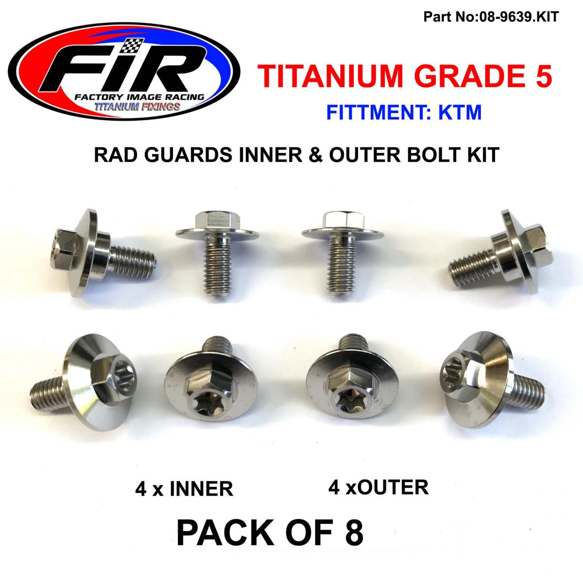 GR5 KTM RAD GUARDS FIXS PK8 TITANIUM, SX EXC SXF EXCF 16-2020