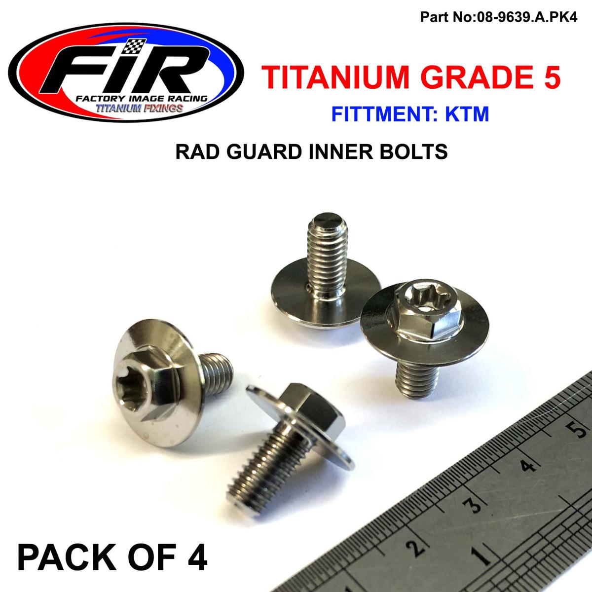 GR5 KTM RAD GUARD INNER BOLTS PK4 TITANIUM, SX EXC SXF EXCF 16-2020,  / 0024060123