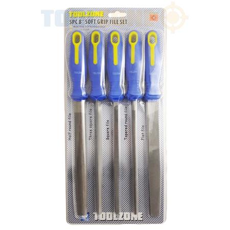 5PC PORTING / WARDING FILE SET, QUALITY BEARING STEEL / 8'', KDPWW163