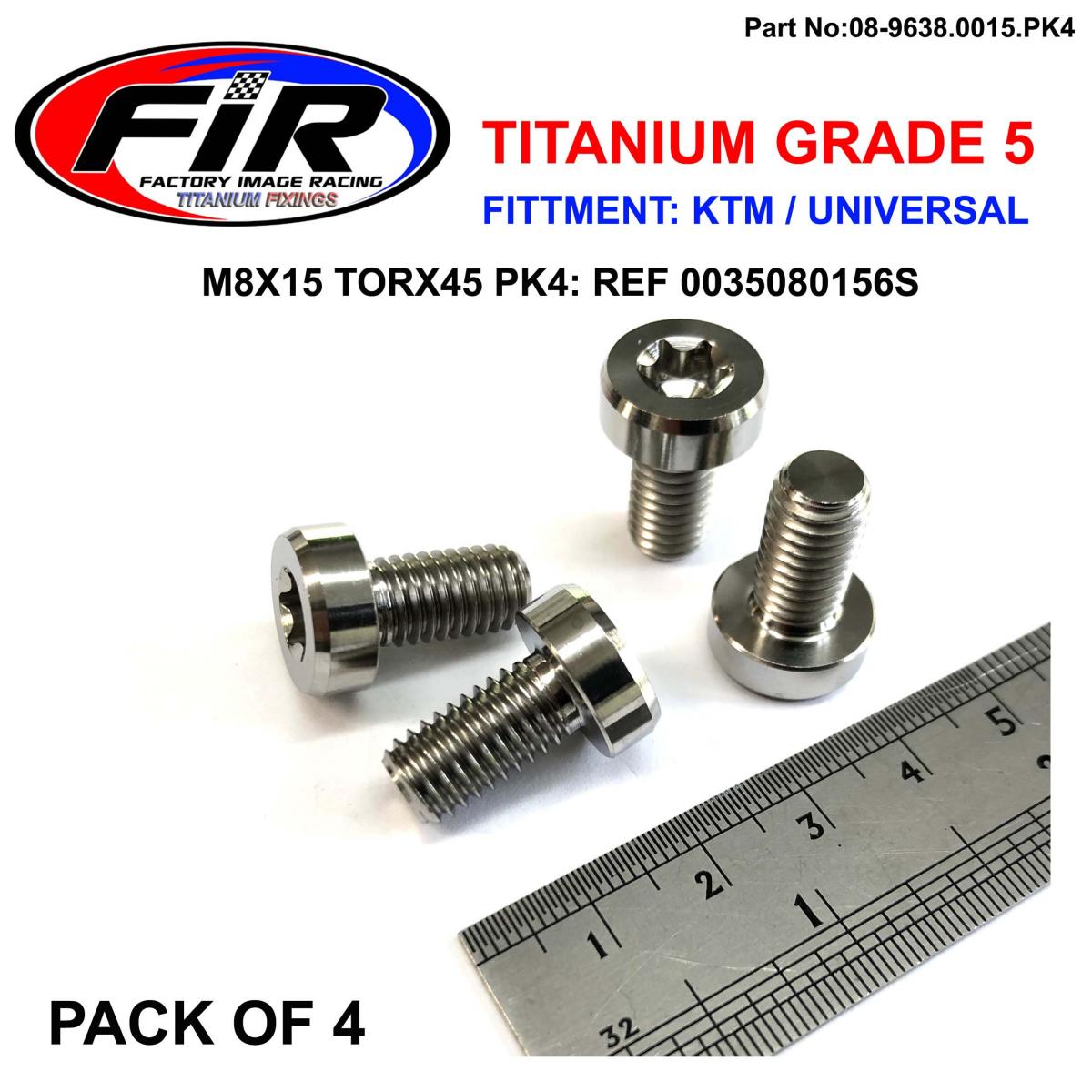 GR5 SCREW M8X15 TORX45 PK4, TITANIUM - KTM 0035080156S