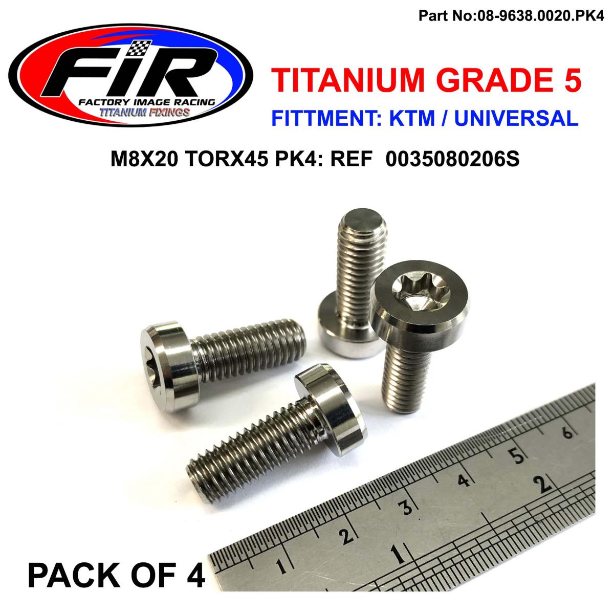 GR5 SCREW M8X20 TORX45 PK4, TITANIUM - KTM 0035080206S