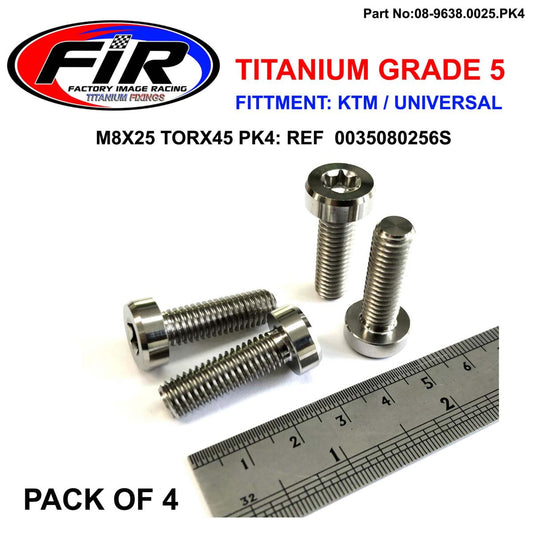 GR5 SCREW M8X25 TORX45 PK4, TITANIUM - KTM 0035080256,  / 0035080256S
