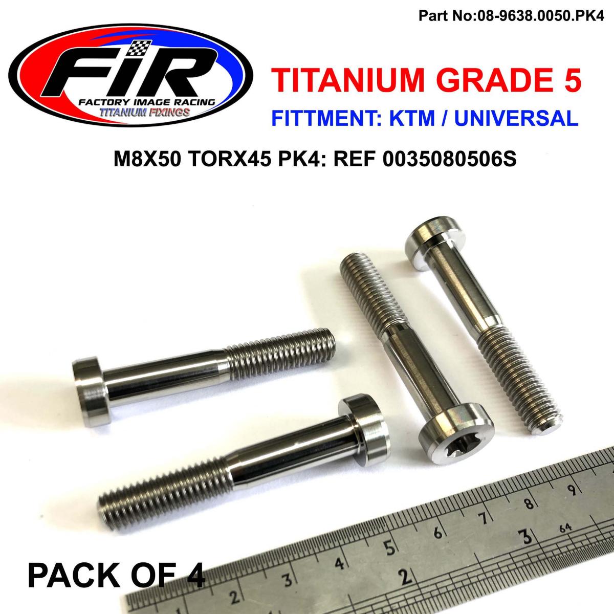 GR5 SCREW M8X50 TORX45 PK4, TITANIUM - KTM 0035080506S