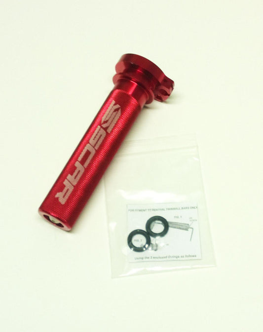 THROTTLE TUBE / BEARING, CRF 250/450 SCAR RACING TT200 RED, ALUMINIUM CNC BILLET 4-STROKE